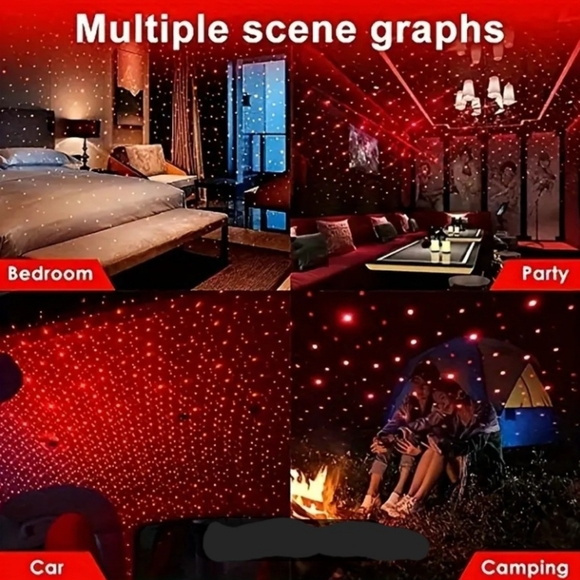 Mini red LED Starry Sky Ceiling Decor Night Lamp with Adjustable Stars - Picture 3 of 13